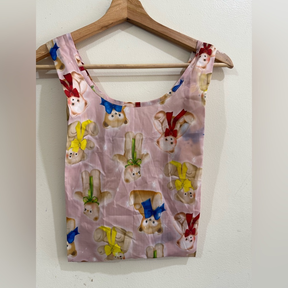 BAGGU Pink Bunny-Print Tank with Multicolor Bows